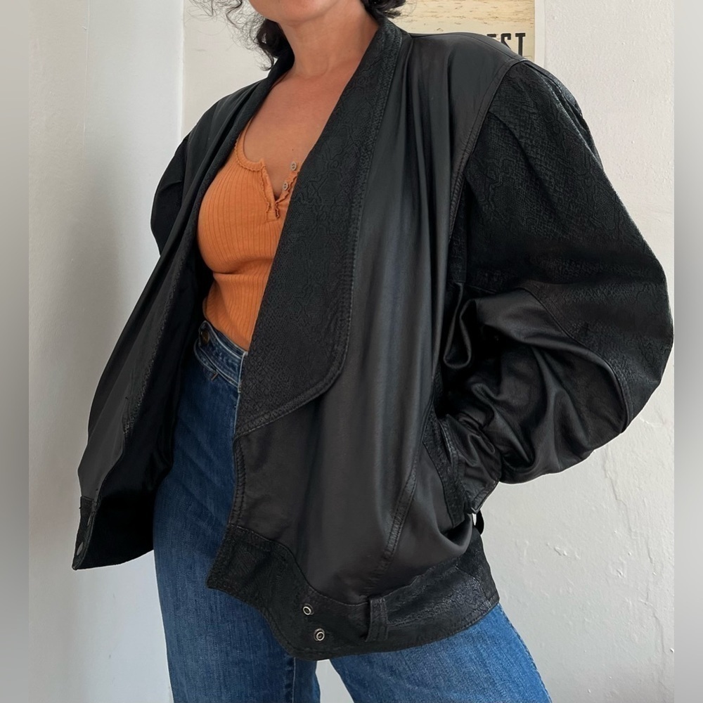 Vintage | 1980’s Oversized Winlit Leather Moto Jacket
